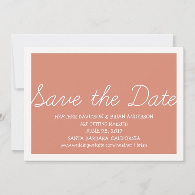 Whimsy Save the Date einladen, Orange Einladung (Vorderseite)