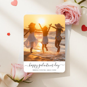 Whimsy Script Beach Photo Galentines Carte de jour