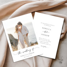 Whimsy Script Modernes Minimal Beach Foto Hochzeit