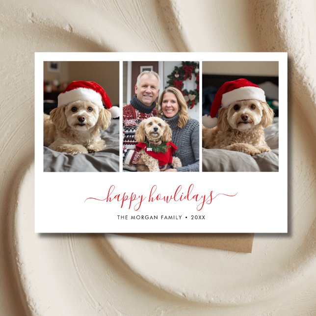 Whimsy Script Pet Foto Happy Howlidays Weihnachten (Von Creator hochgeladen)