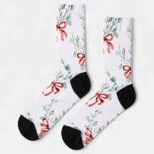 Whimsy Socks – Red Bows Pattern & Festive Charm