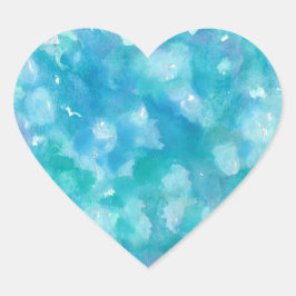 Whimsy spielt Wasserfarbe in Stickern Herz-Aufkleber