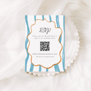 Whimsy-Streifen Hochzeits-QR-Code-Beilagekarte Begleitkarte