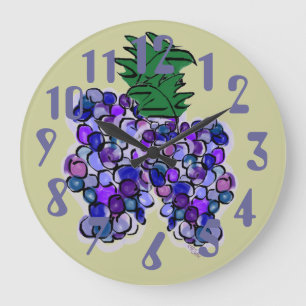 Whimsy Trauben (Salbei) Große Wanduhr