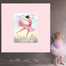 Whimsy Twirling Ballerina mit Grazie über der Stad