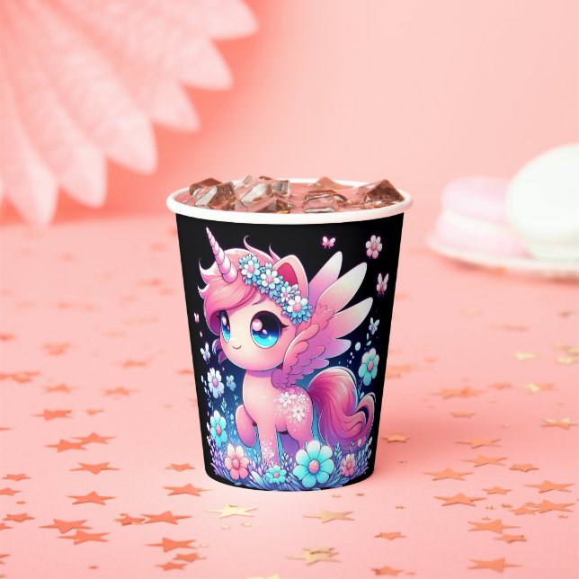 Whimsy Unicorn Babydusche Pappbecher (Insitu)