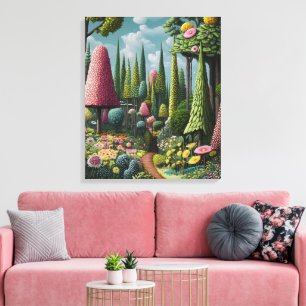 Whimsy-verzauberter Wald Leinwanddruck