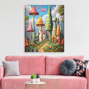 Whimsy-verzauberter Wald Leinwanddruck