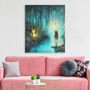 Whimsy-verzauberter Wald Leinwanddruck