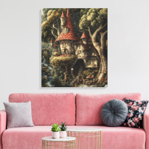 Whimsy-verzauberter Wald Leinwanddruck