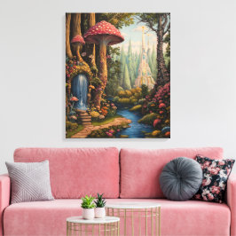 Whimsy-verzauberter Wald Leinwanddruck