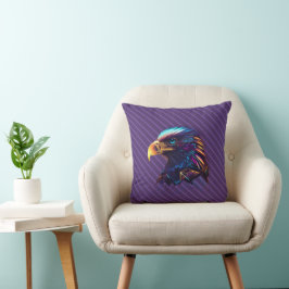 Whimsy Vivid Radiant Futuristic Neon Eagle Kissen