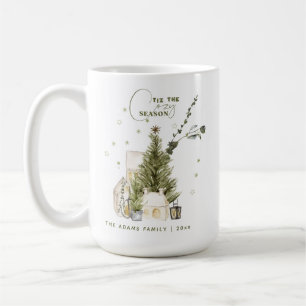 Whimsy Watercolor Cozy Vintage Weihnachtsszene Kaffeetasse