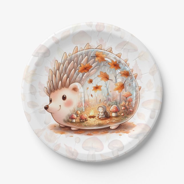 Whimsy Wilderness Critters - der Igel - Pappteller (Vorderseite)