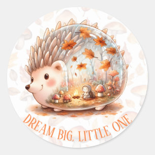 Whimsy Wilderness Critters - der Igel - Runder Aufkleber