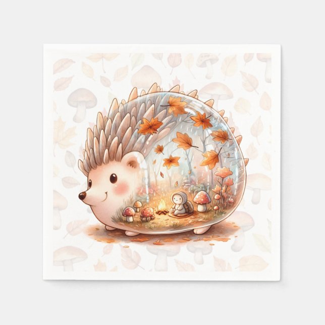 Whimsy Wilderness Critters - der Igel - Serviette (Vorderseite)