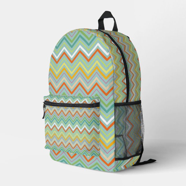 Whimsy Zigzag Bedruckter Rucksack (Rückseitige Ecke Rechts)