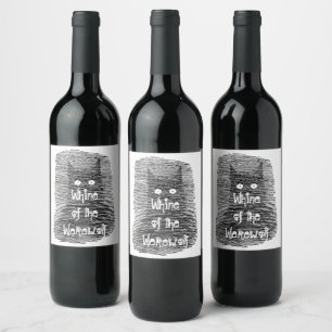 Whine of the Werewolf Dog Spaß Homemade Vino Vinii Weinetikett