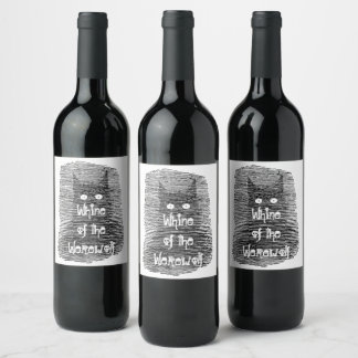 Whine of the Werewolf Dog Spaß Homemade Vino Vinii Weinetikett
