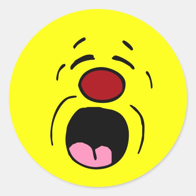 Whining Face Grumpey Runder Aufkleber (Vorderseite)