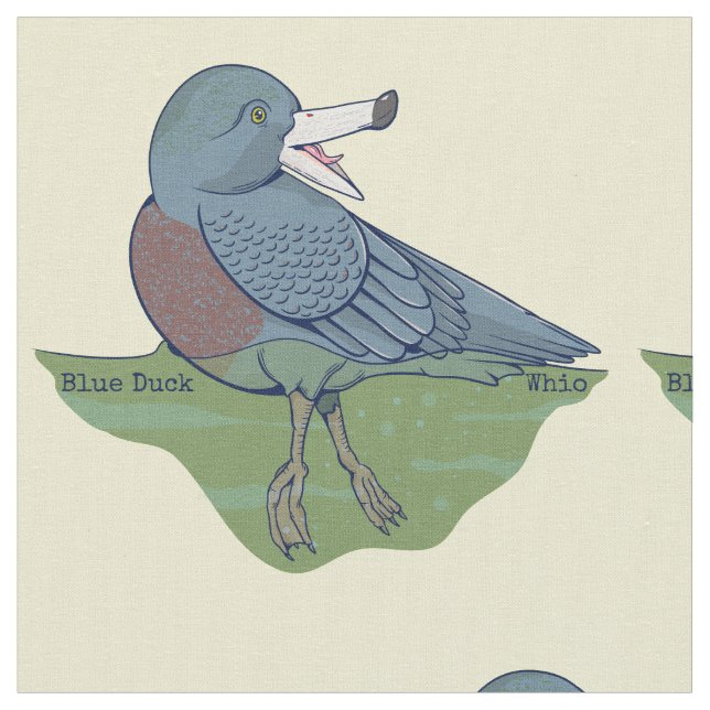 Whio Blue Duck NZ BIRD Stoff (Nahaufnahme)