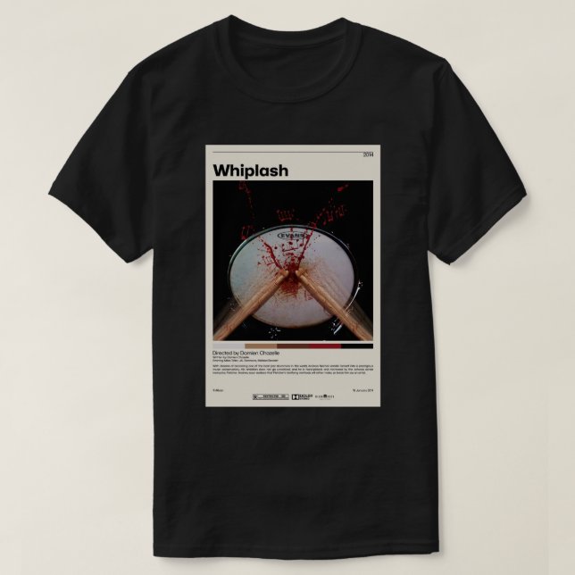 Whiplash Damien Chazelle Minimalistisch Movie Post T-Shirt (Design vorne)
