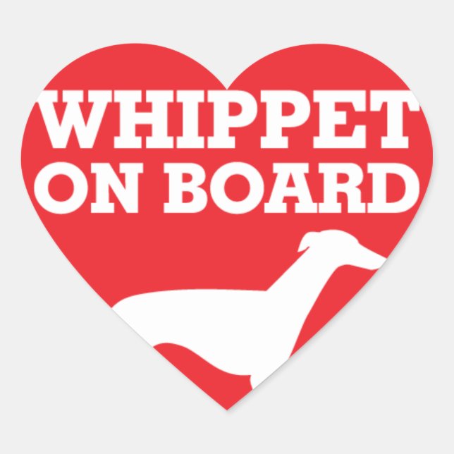 Whippet an Bord Herz-Aufkleber (Vorderseite)