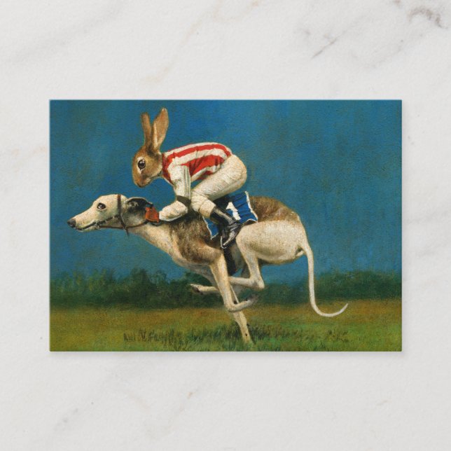 Whippet Avec Carte de visite Rabbit Jocky ACEO (Devant)