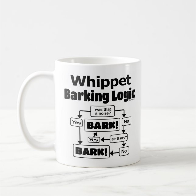 Whippet Barking Logic Kaffeetasse (Links)