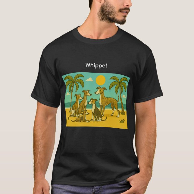 Whippet Beach T-Shirt (Vorderseite)