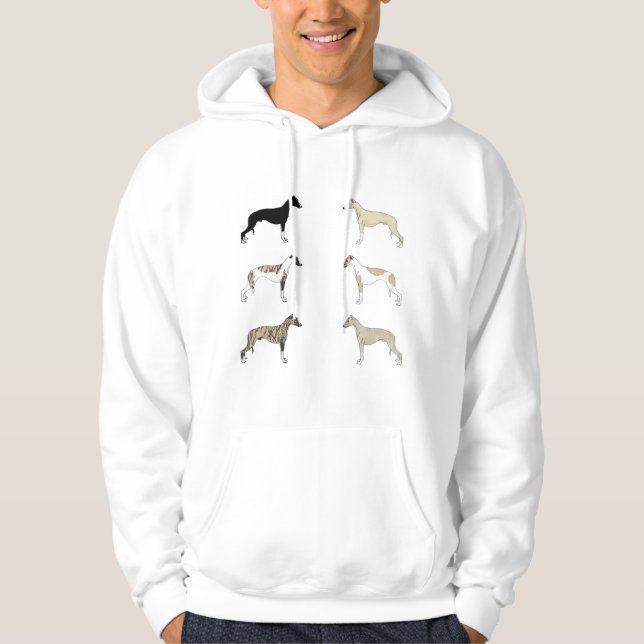 Whippet Colors Hoodie (Vorderseite)