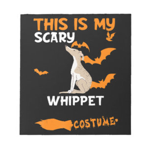Whippet Costume Halloween Lazy Beängstigend Hund T Notizblock
