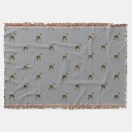 Whippet-Decke - Whippet vor grauem Hintergrund Decke