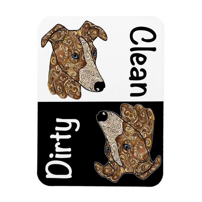 Whippet Dishwasher Magnet (Vertikal)