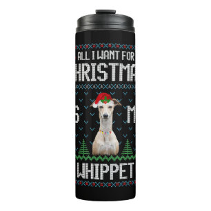 Whippet Dog Ugly Weihnachtssüßer Thermosbecher