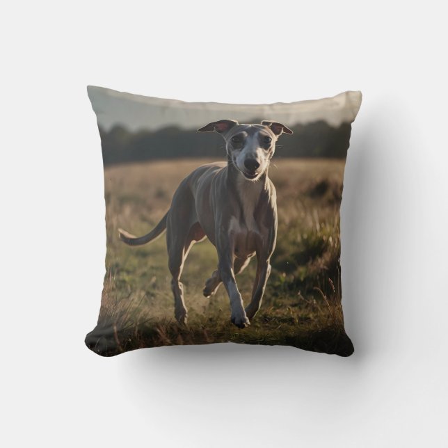 Whippet Elegant Throw Kissen (Vorderseite)