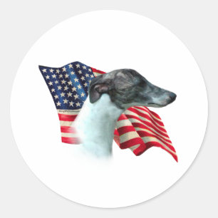 Whippet-Flag Runder Aufkleber