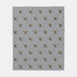 Whippet-Flanelldecke mit grauem Hintergrund Fleecedecke