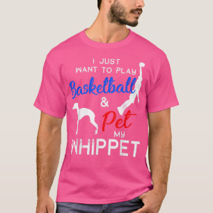 Whippet Funny Basketball Dog Owner Lover Xmas Gesc T-Shirt