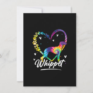 Whippet Gefärbte Krawatte Rainbow Dog Lover T - Sh Dankeskarte