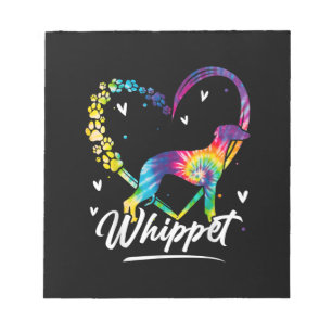 Whippet Gefärbte Krawatte Rainbow Dog Lover T - Sh Notizblock