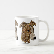 Whippet Gekritzel-Kaffee-Tasse