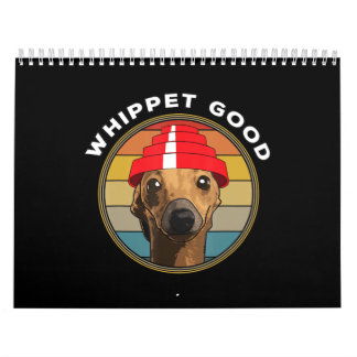Whippet Good Funny 80er Music Dog Design Kalender