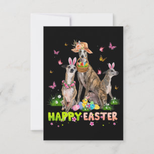 Whippet Happy Oster Bunny Egg Ostern Geschenk Kind Dankeskarte