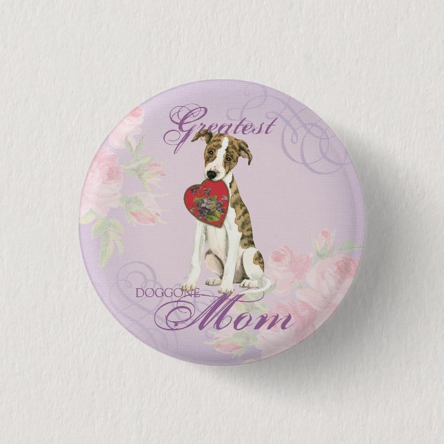 Whippet Heart Mama Button (Vorderseite)