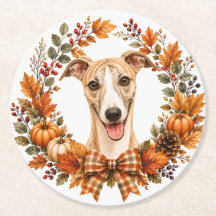 Whippet-Herbstkranz-Untersetzer