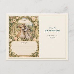 Whippet-Hochzeitsgästebuch-Wünsche Postkarte