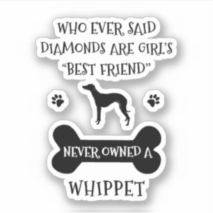 Whippet Hund bester Freund Aufkleber