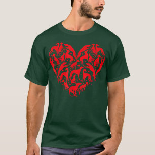 Whippet Hund Lover Funny Heart Whippet Valentine's T-Shirt
