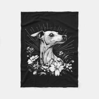 Whippet Hund Lover Retro Stil Tattoo Fleecedecke